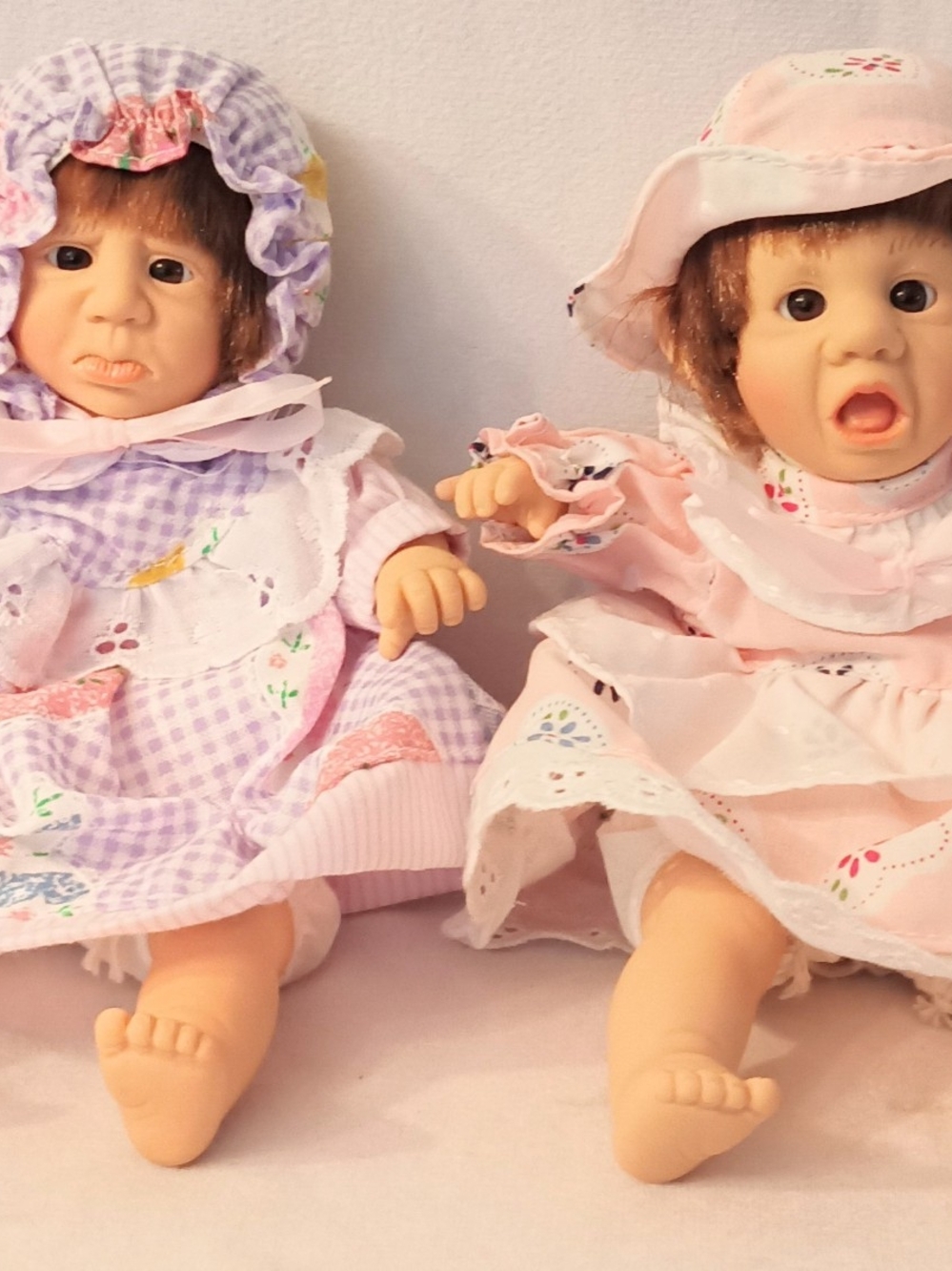 GI-GO Toys Baby Doll Pair Pink Purple Dresses Soft Body Collectible